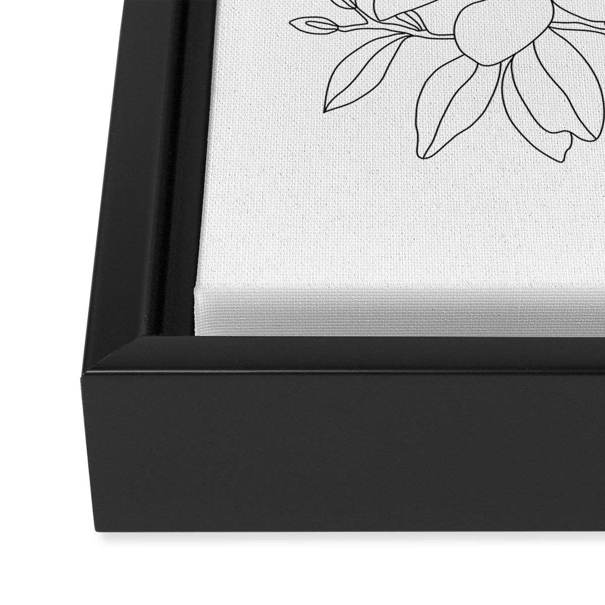 Minimal Line Art Magnolia Flowers Framed Canvas Print Gallery Image 3