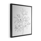 Minimal Line Art Magnolia Flowers Framed Canvas Print Gallery Image 2