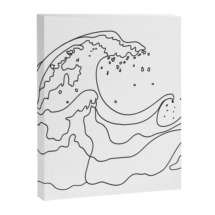 Minimal Line Art Ocean Waves Canvas Print Gallery Image 1