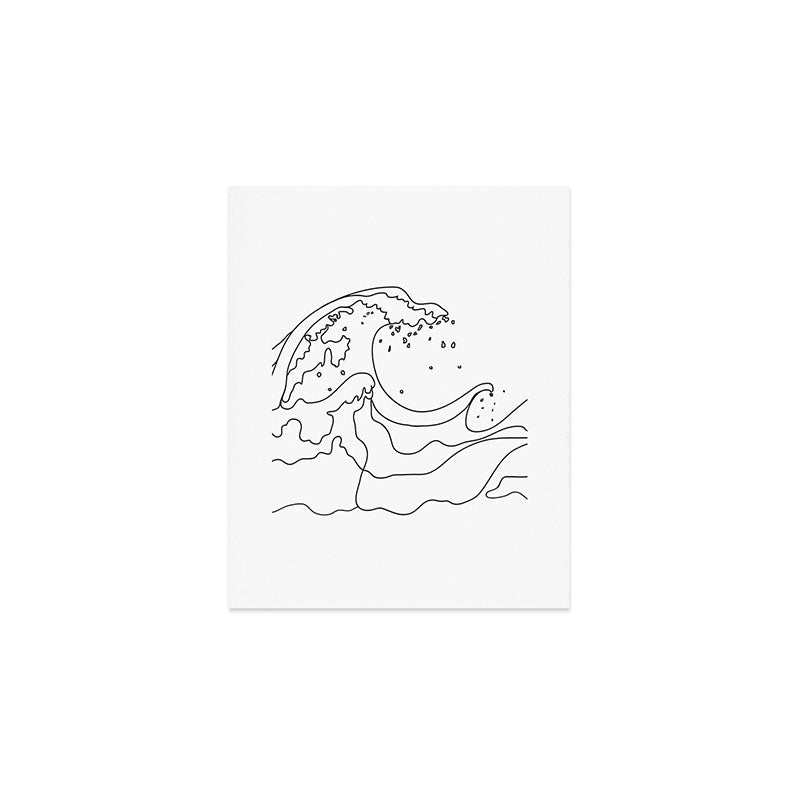 Minimal Line Art Ocean Waves Art Print Gallery Image 1