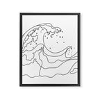 Minimal Line Art Ocean Waves Framed Canvas Print Gallery Image 6