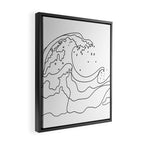 Minimal Line Art Ocean Waves Framed Canvas Print Gallery Image 2