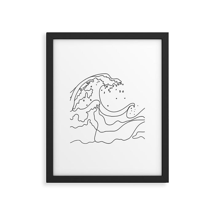 Minimal Line Art Ocean Waves Framed Art Print Gallery Image 1