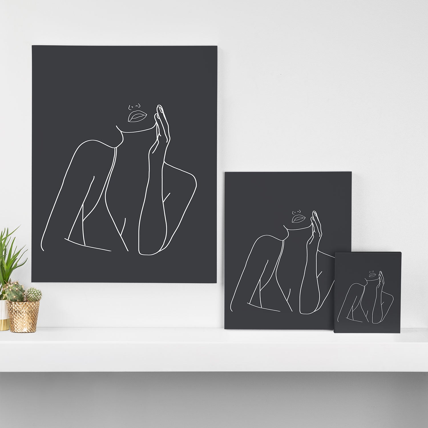 Minimal Line Art of a Woman Canvas Print Gallery Image 3