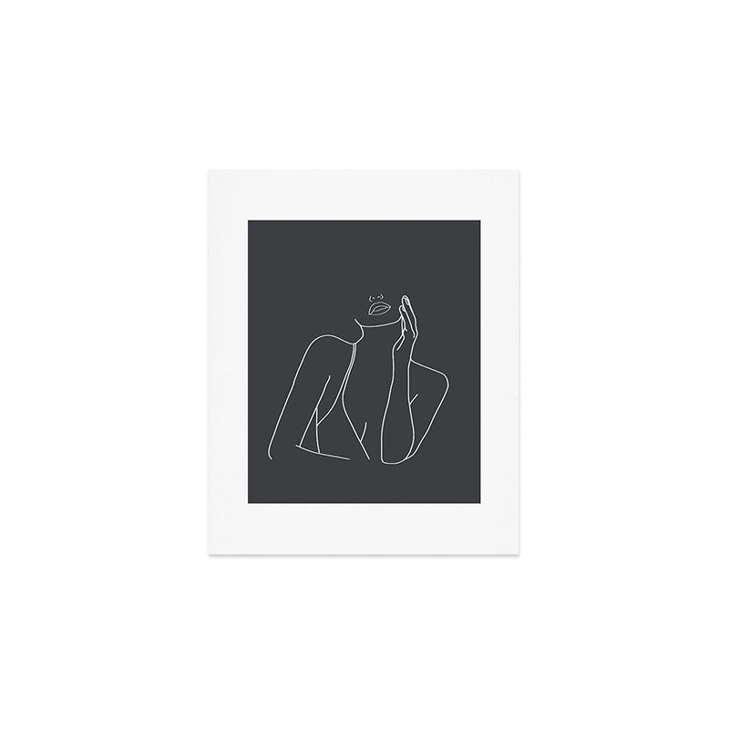 Minimal Line Art of a Woman Art Print Gallery Image 1