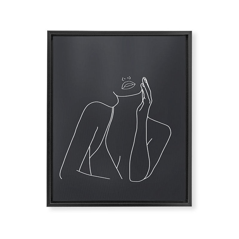 Minimal Line Art of a Woman Framed Canvas Print Gallery Image 8