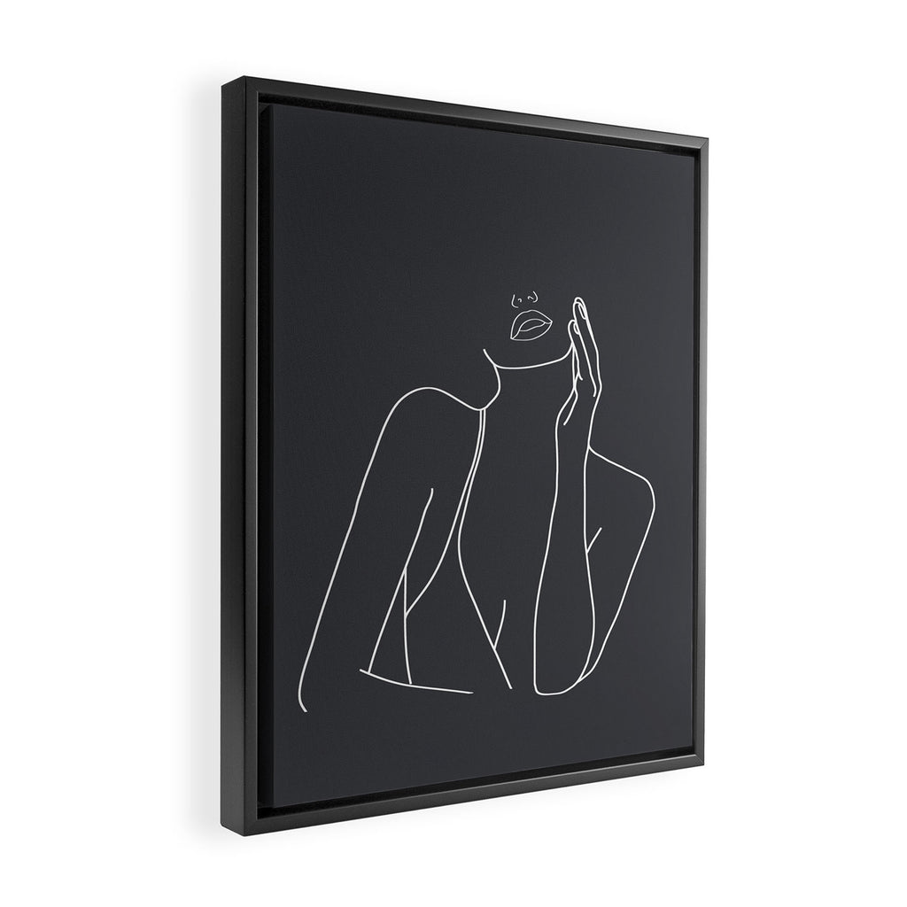 Minimal Line Art of a Woman Framed Canvas Print Gallery Image 2