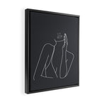 Minimal Line Art of a Woman Framed Canvas Print Gallery Image 2