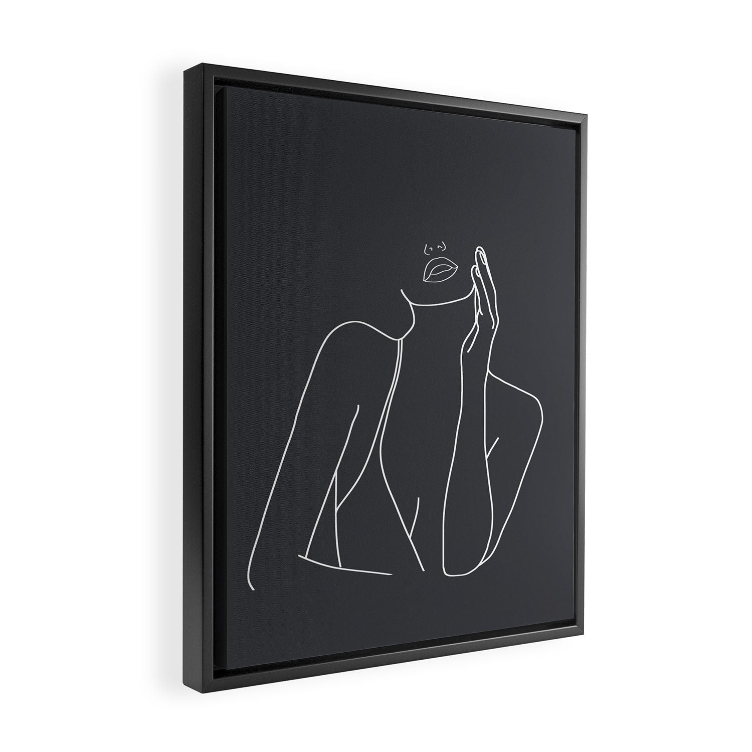 Minimal Line Art of a Woman Framed Canvas Print Gallery Image 2