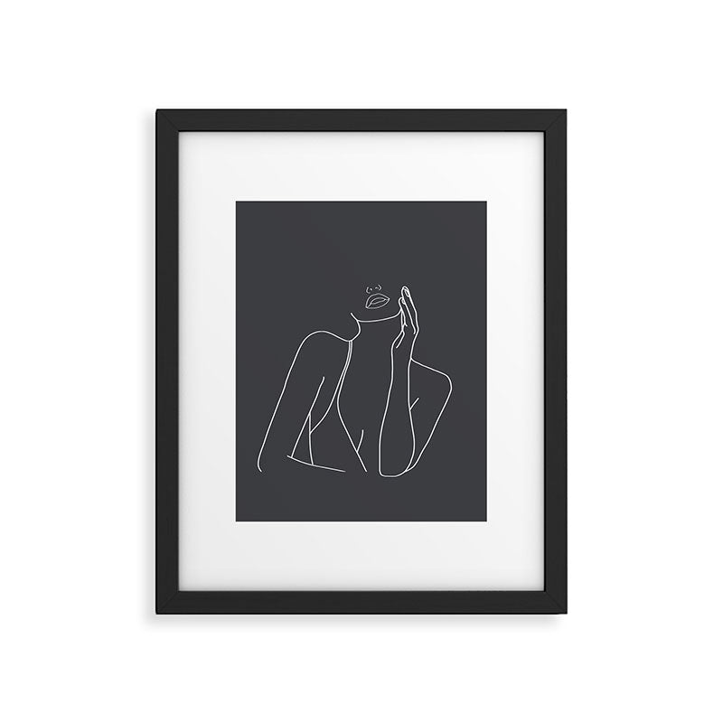 Minimal Line Art of a Woman Framed Art Print Gallery Image 4