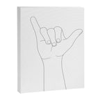 Minimal Line Art Shaka Hand Gesture Canvas Print Gallery Image 6