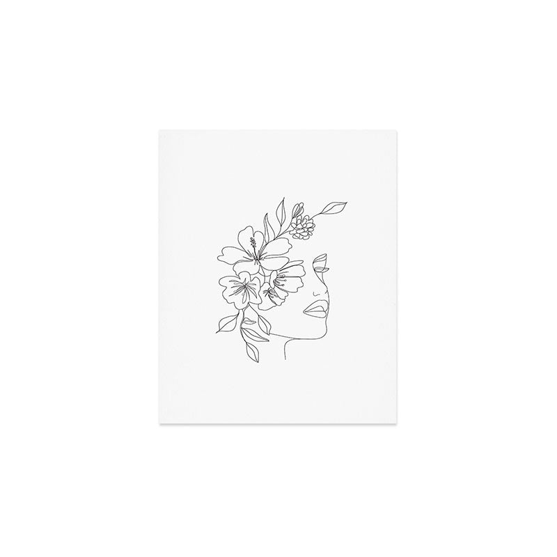 Minimal Line Art Woman Face II Art Print Gallery Image 1