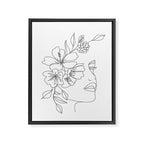 Minimal Line Art Woman Face II Framed Canvas Print Gallery Image 6