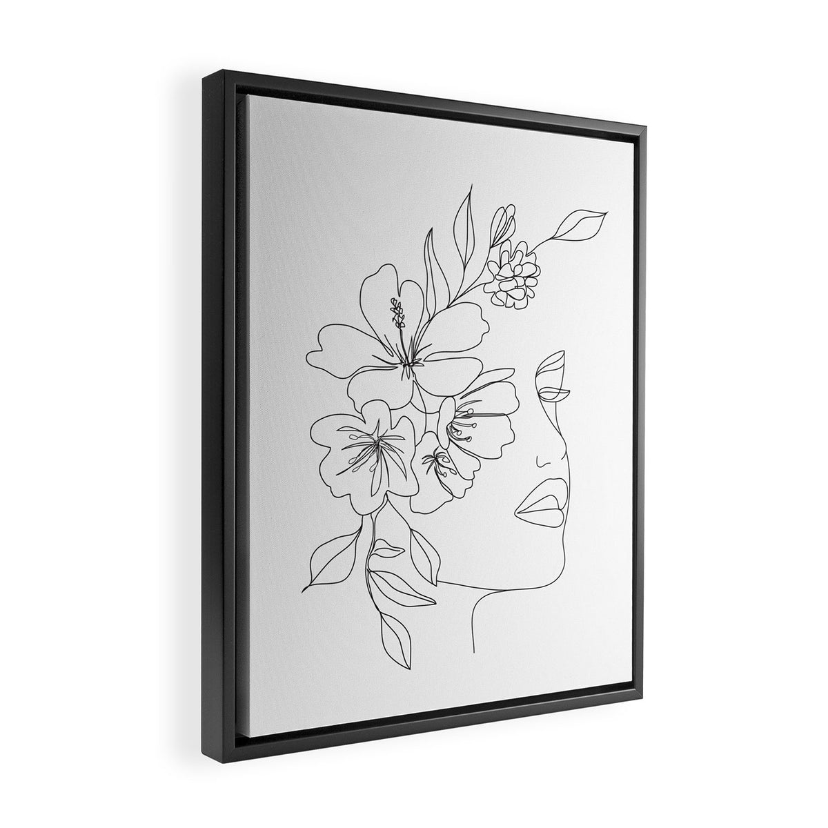 Minimal Line Art Woman Face II Framed Canvas Print Gallery Image 2