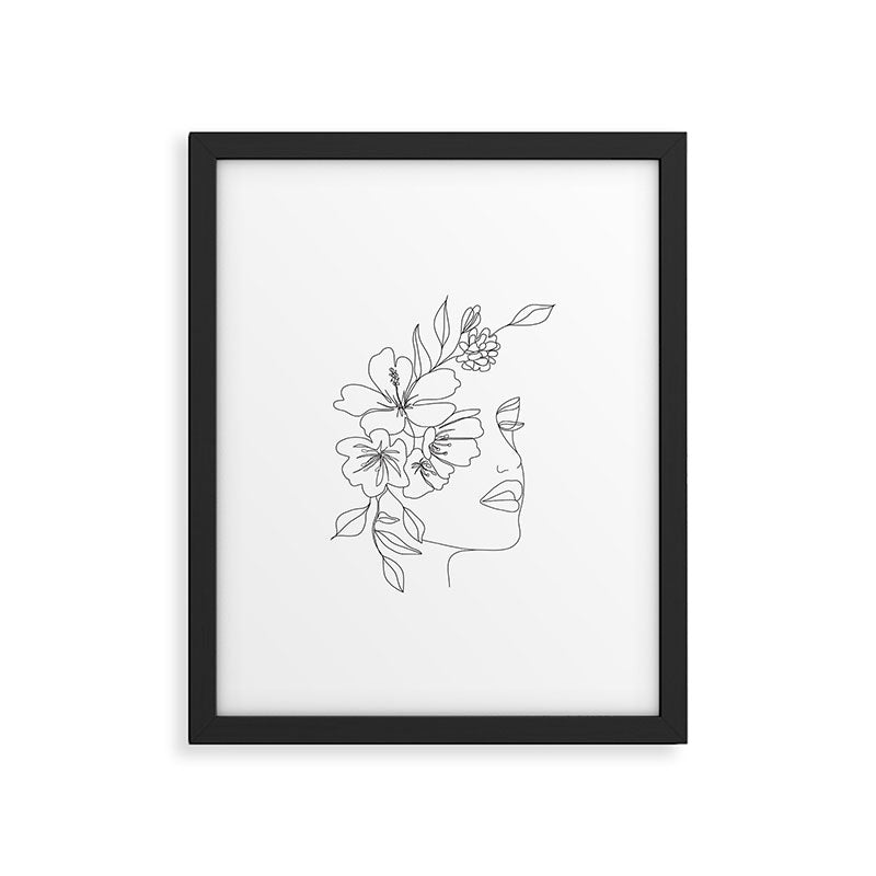 Minimal Line Art Woman Face II Framed Art Print Gallery Image 4