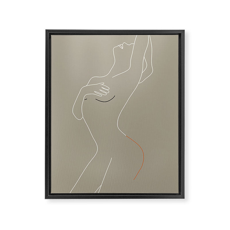 Minimal Line Art Woman Figure II Framed Canvas Print Gallery Image 6