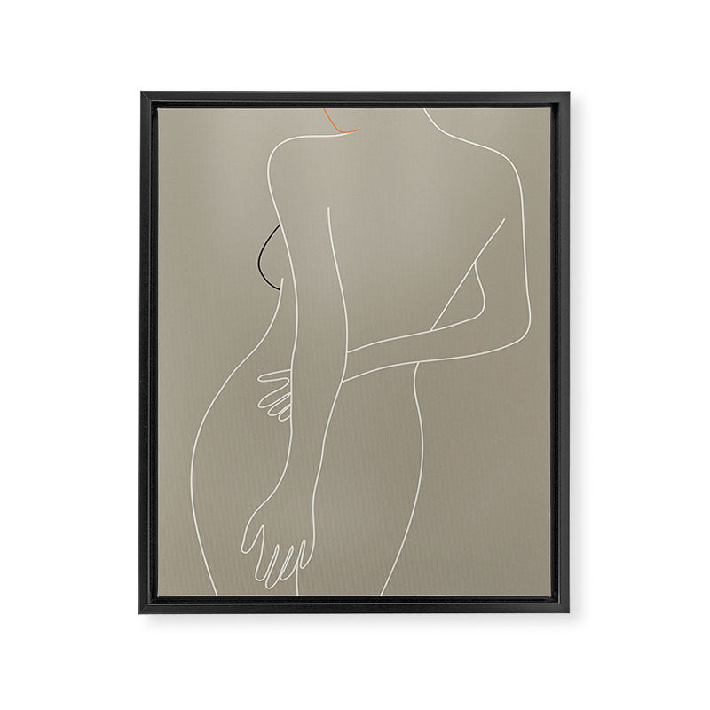 Minimal Line Art Woman Figure III Framed Canvas Print Gallery Image 6