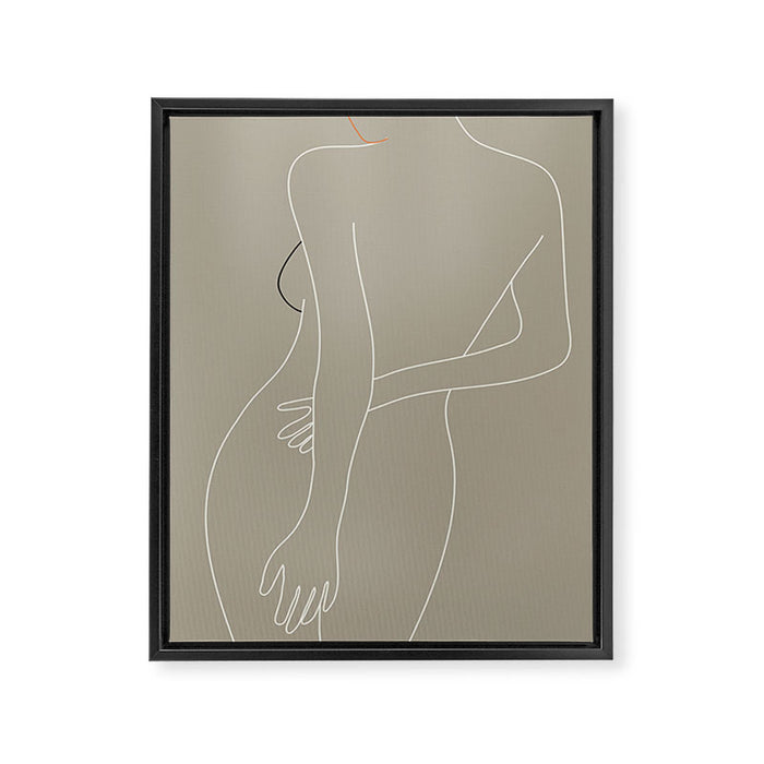 Minimal Line Art Woman Figure III Framed Canvas Print Gallery Image 1