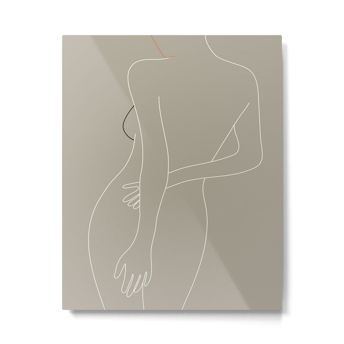 Minimal Line Art Woman Figure III Metal Print Gallery Image 1
