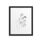 Minimal Line Art Woman with Flowers III Framed Art Print Gallery Image 5