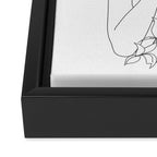 Minimal Line Art Woman with Flowers IV Framed Canvas Print Gallery Image 3