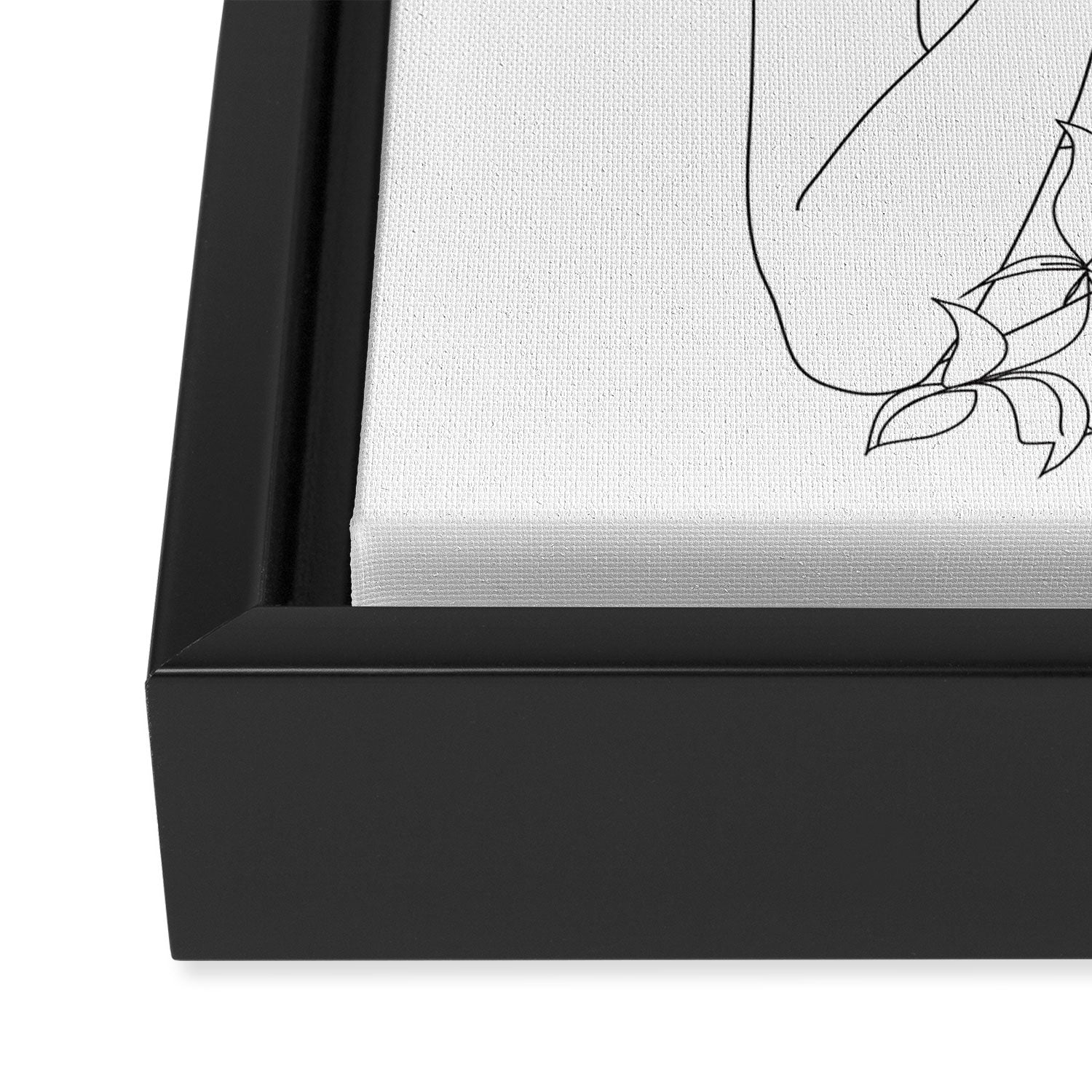 Minimal Line Art Woman with Flowers IV Framed Canvas Print Gallery Image 3