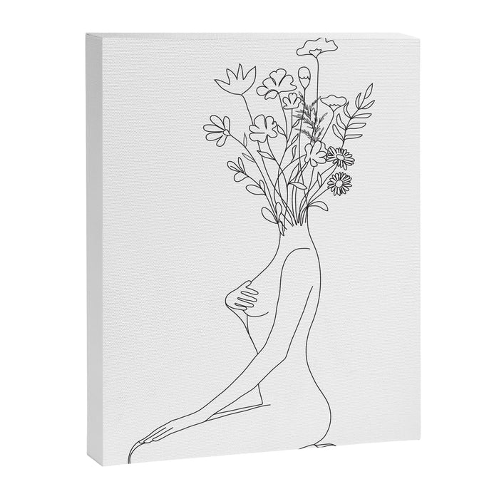 Minimal Line Bloom Canvas Print Gallery Image 1