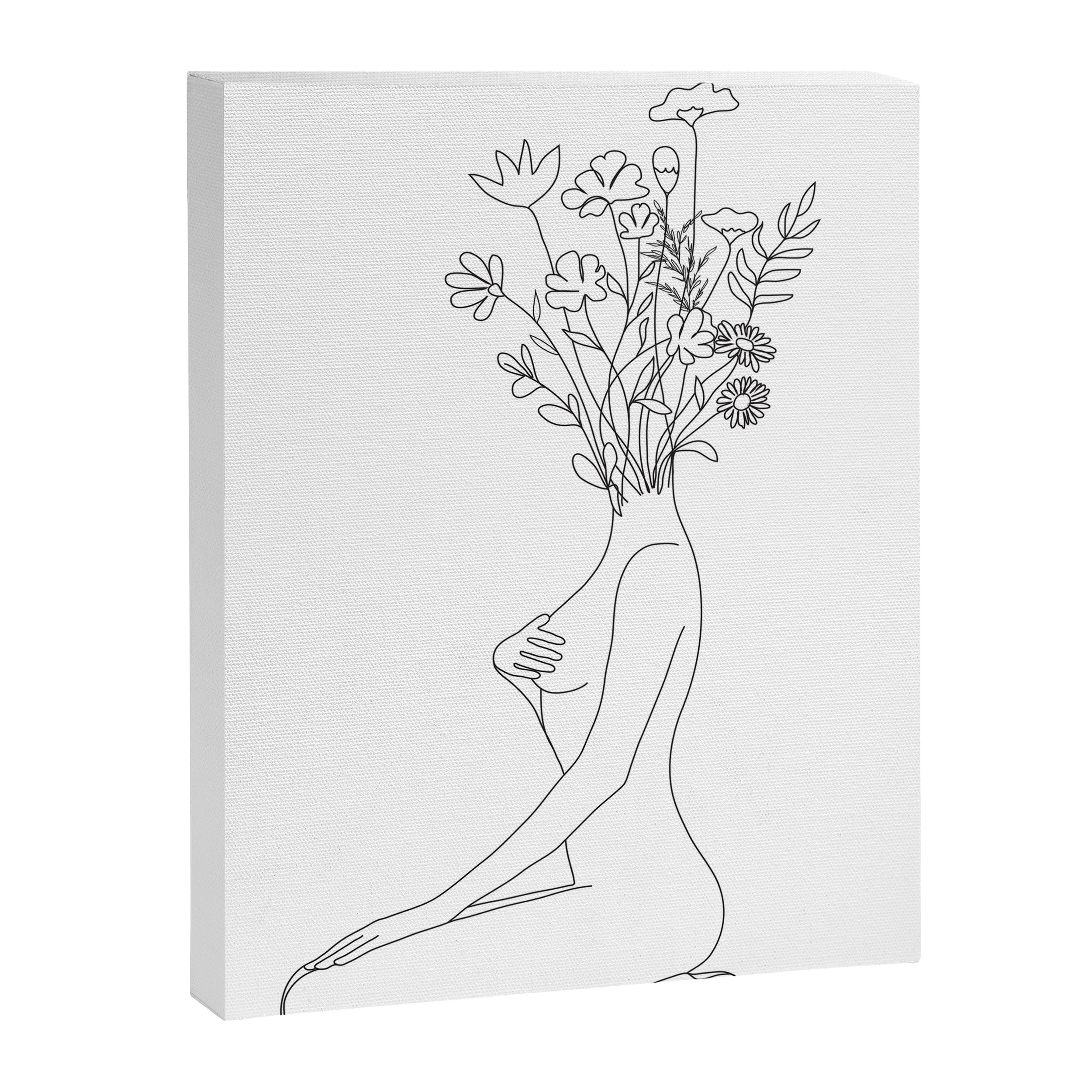 Minimal Line Bloom Canvas Print Gallery Image 6
