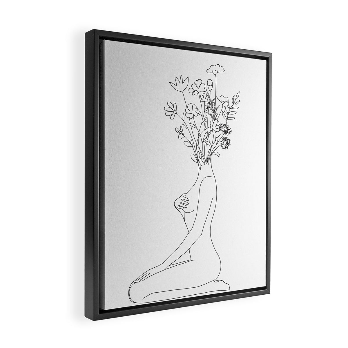 Minimal Line Bloom Framed Canvas Print Gallery Image 2