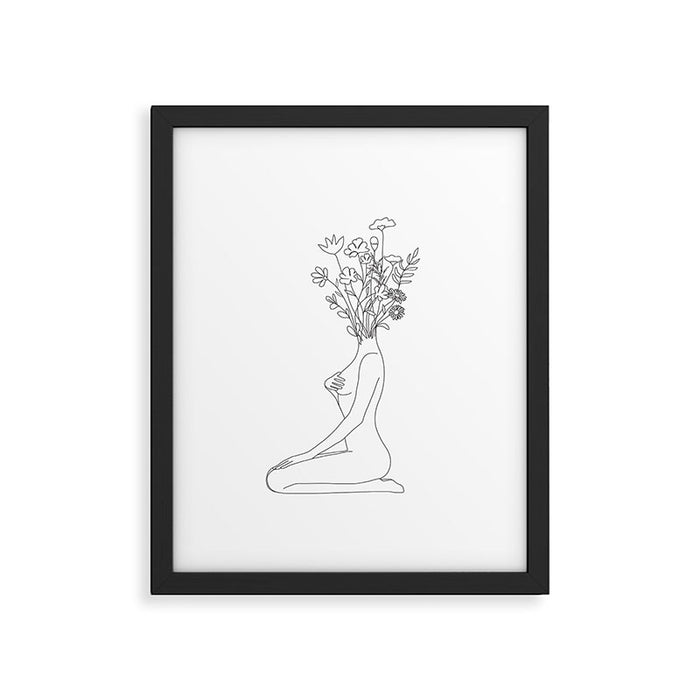 Minimal Line Bloom Framed Art Print Gallery Image 1