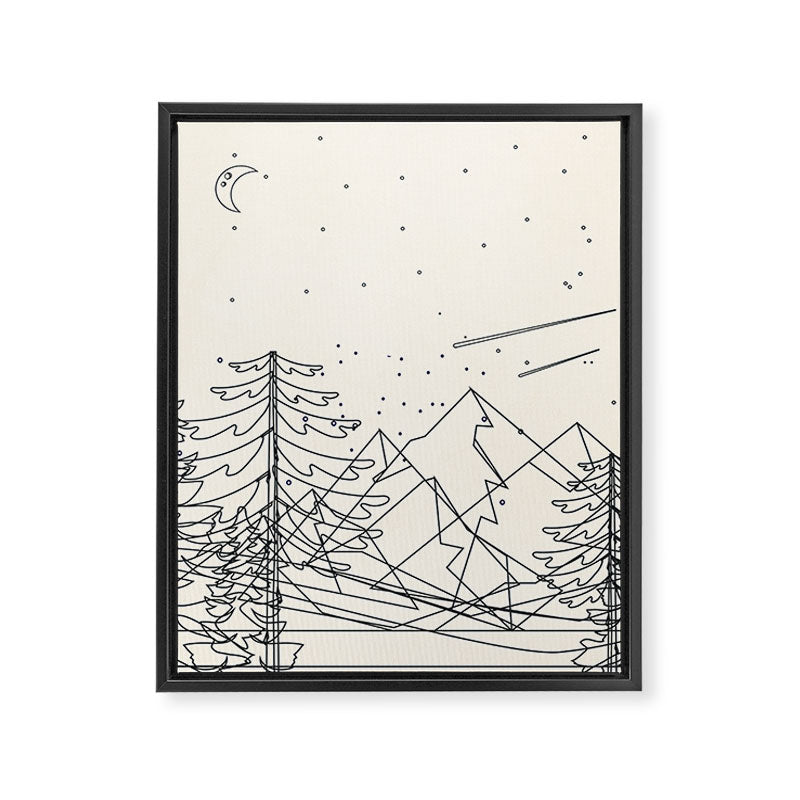 Minimal Line Mountain Beauty I Framed Canvas Print Gallery Image 3