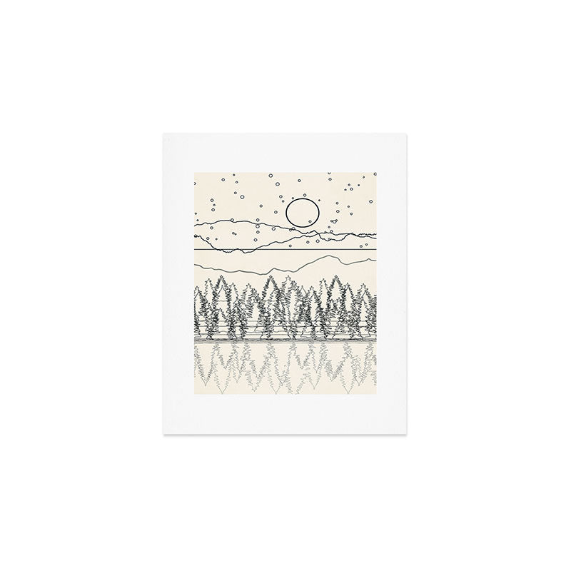 Minimal Line Mountain Beauty II Art Print Gallery Image 1