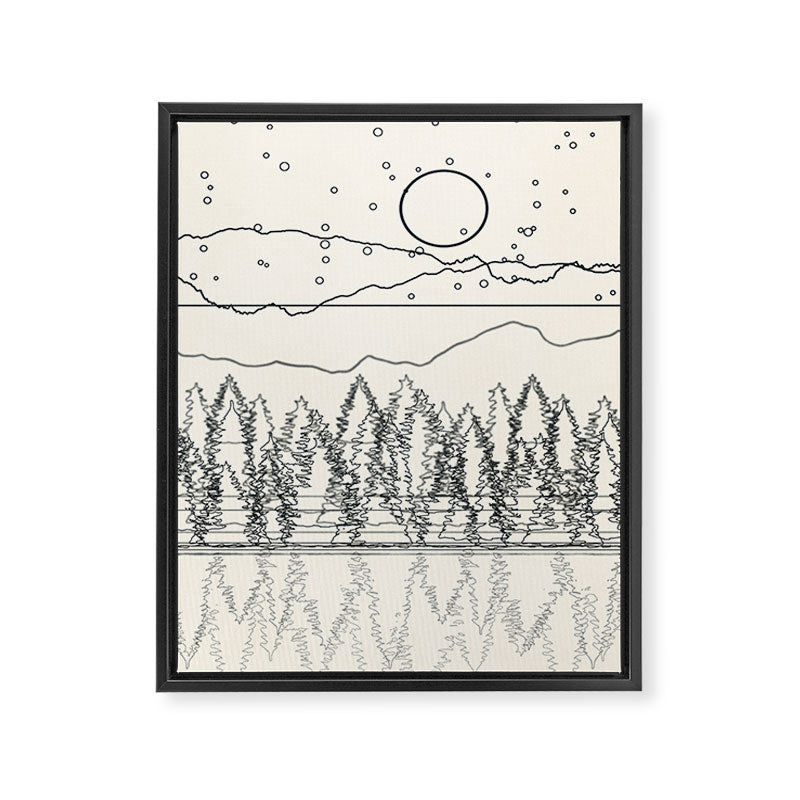 Minimal Line Mountain Beauty II Framed Canvas Print Gallery Image 8
