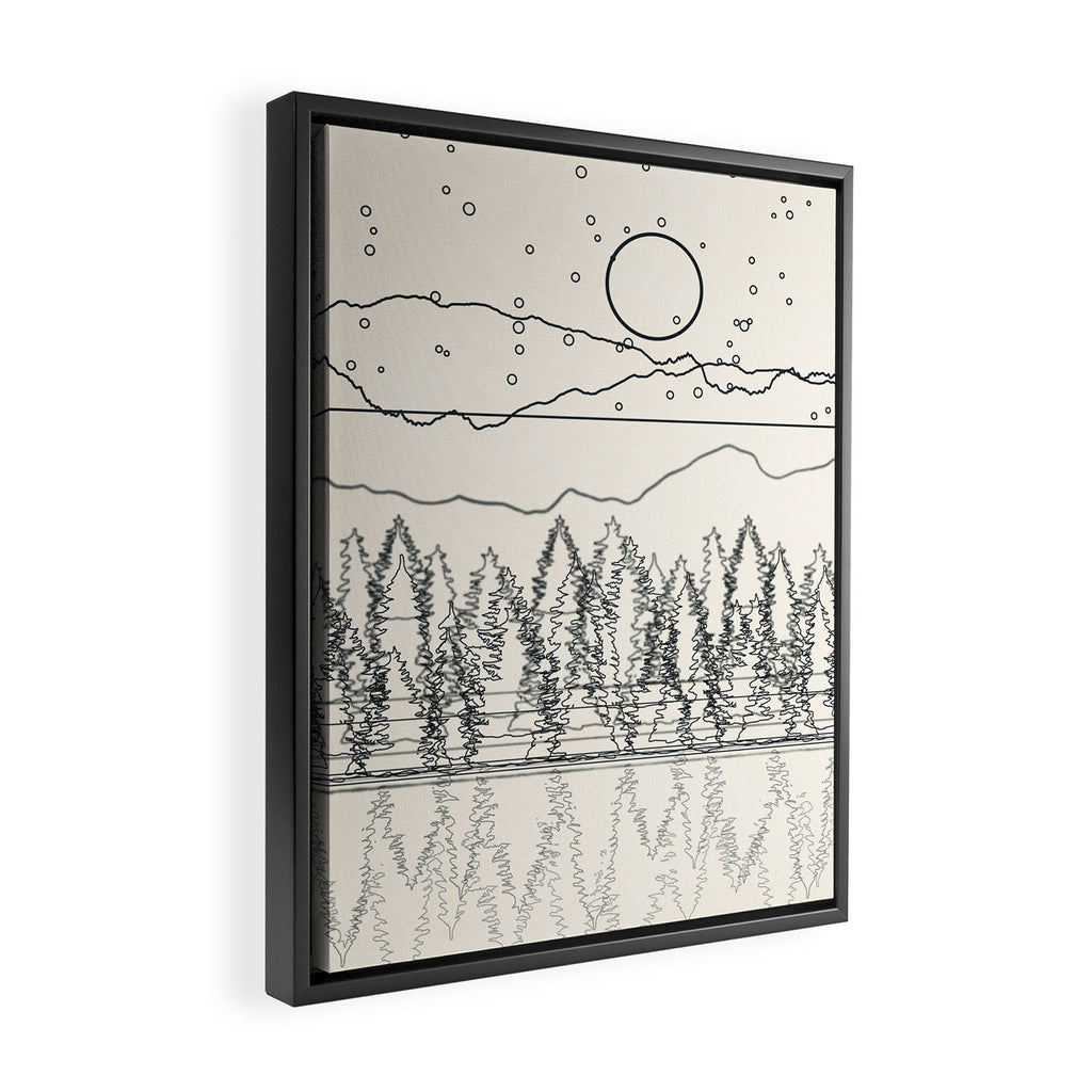 Minimal Line Mountain Beauty II Framed Canvas Print Gallery Image 2