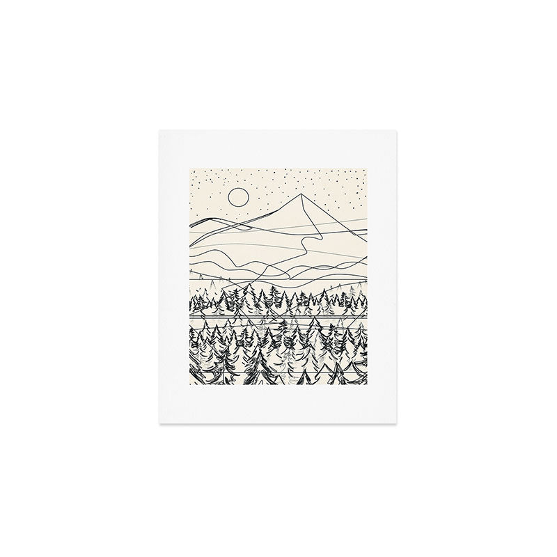 Minimal Line Mountain Beauty III Art Print Gallery Image 1