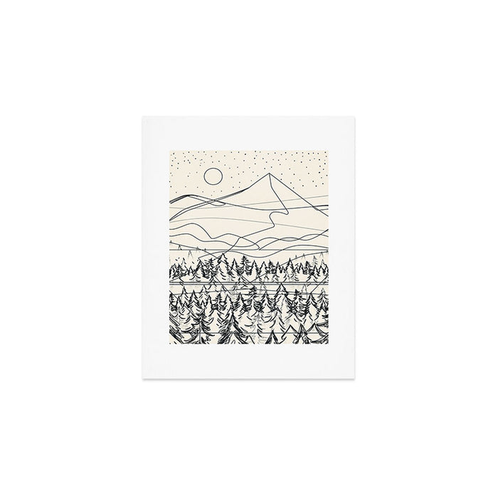 Minimal Line Mountain Beauty III Art Print Gallery Image 1