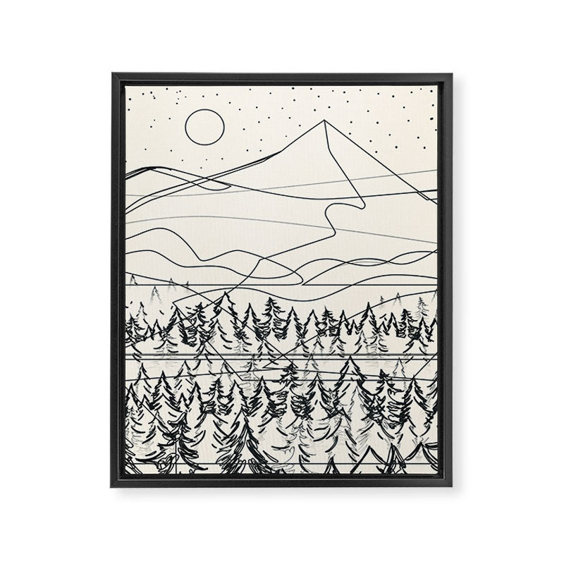Minimal Line Mountain Beauty III Framed Canvas Print Gallery Image 8