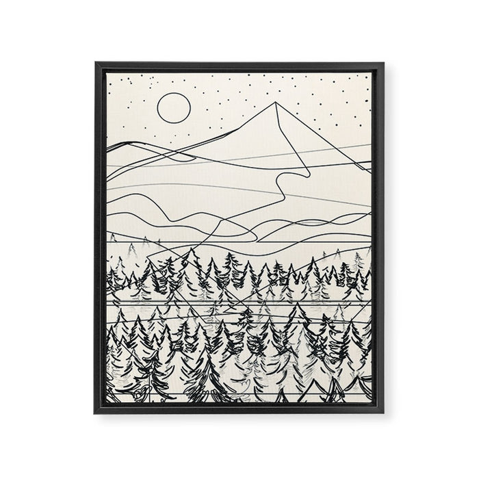Minimal Line Mountain Beauty III Framed Canvas Print Gallery Image 1