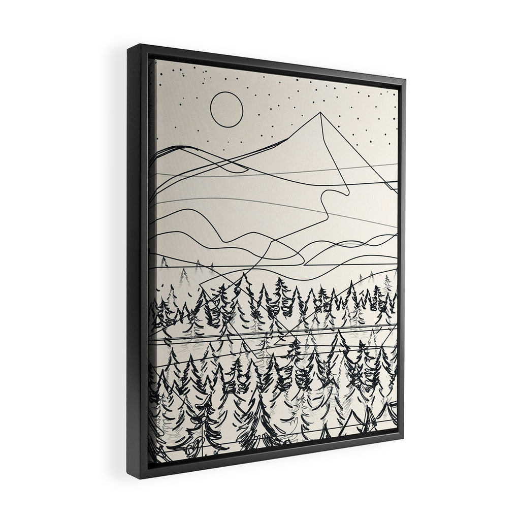 Minimal Line Mountain Beauty III Framed Canvas Print Gallery Image 2