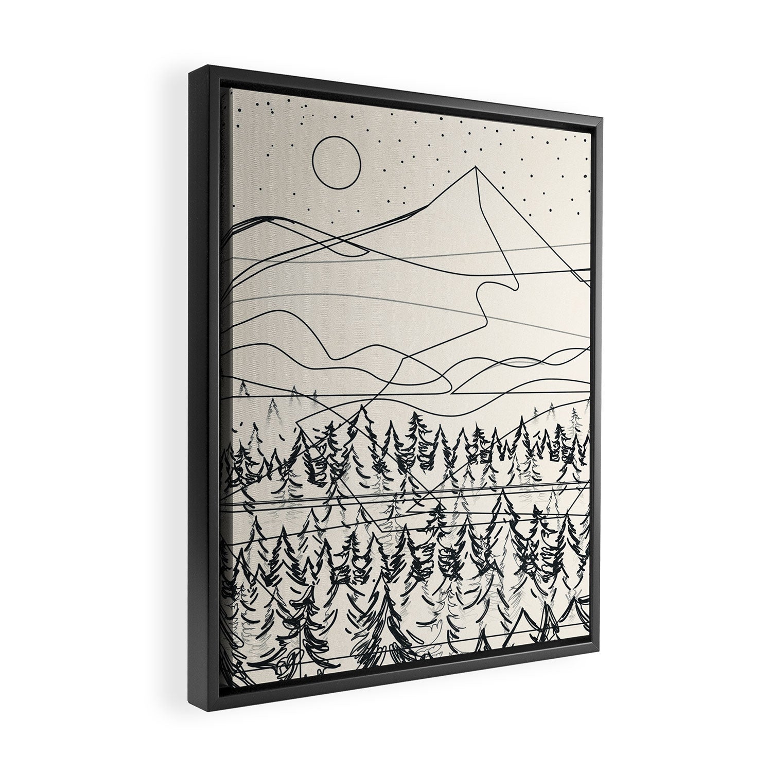 Minimal Line Mountain Beauty III Framed Canvas Print Gallery Image 2