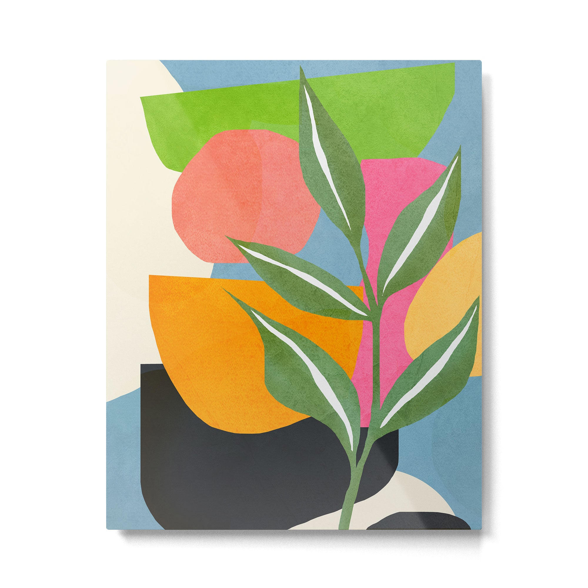 Minimal Modern Abstract Leaves 14 Metal Print Gallery Image 6
