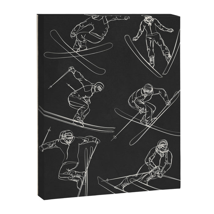 Minimal Skiers Line Art 1 Canvas Print Gallery Image 1