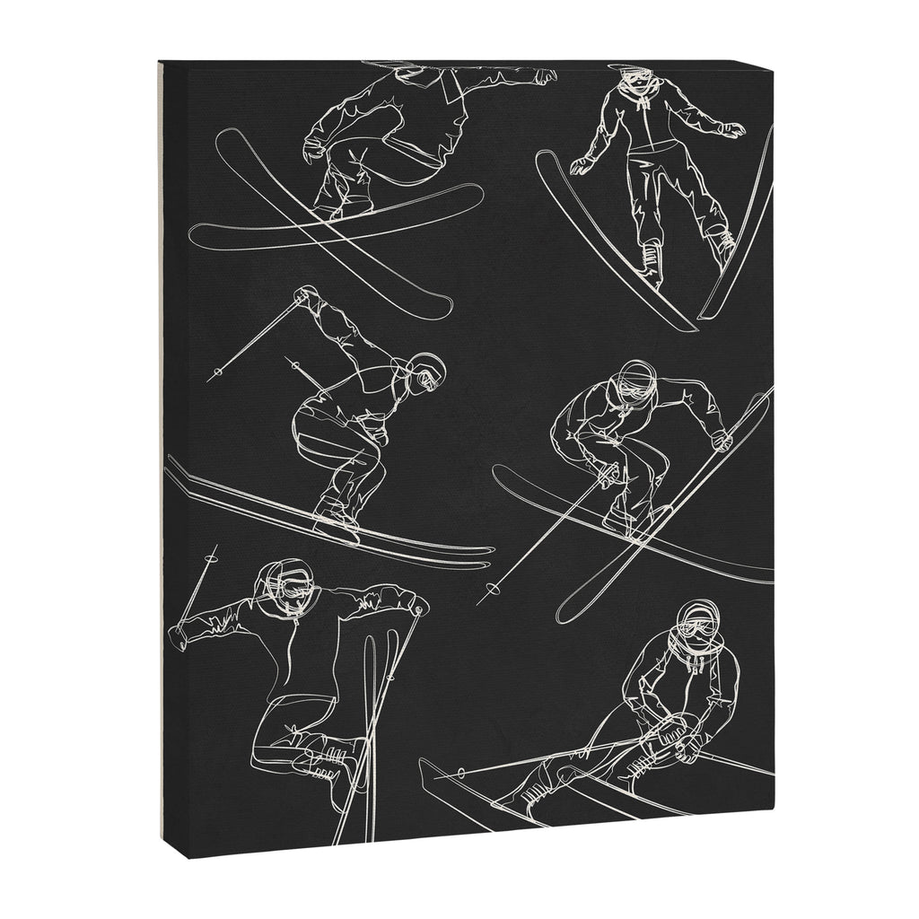 Minimal Skiers Line Art 1 Canvas Print Gallery Image 6