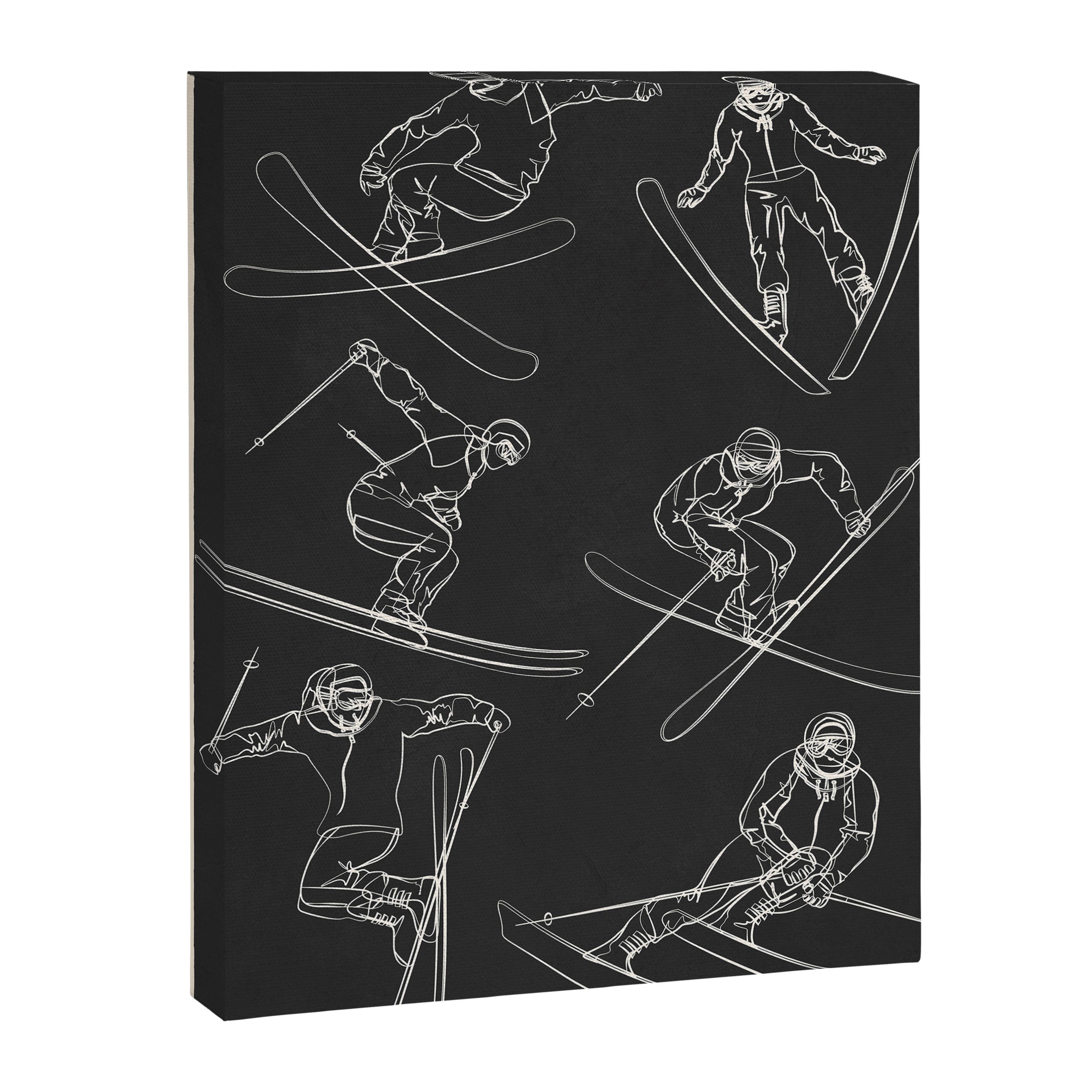Minimal Skiers Line Art 1 Canvas Print Gallery Image 6