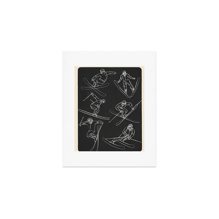 Minimal Skiers Line Art 1 Art Print Gallery Image 1