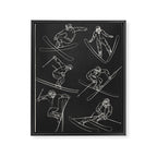 Minimal Skiers Line Art 1 Framed Canvas Print Gallery Image 6