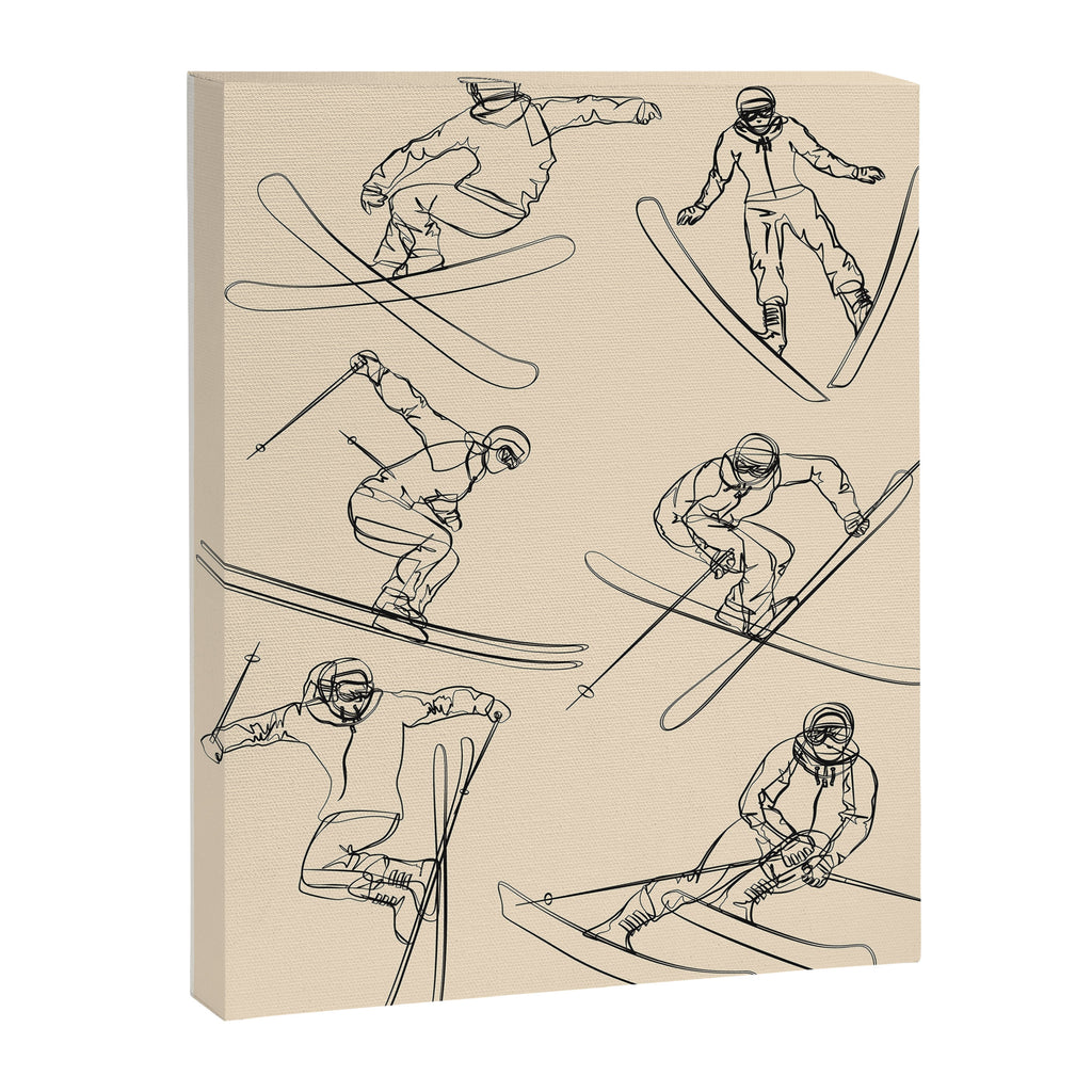 Minimal Skiers Line Art 2 Canvas Print Gallery Image 6