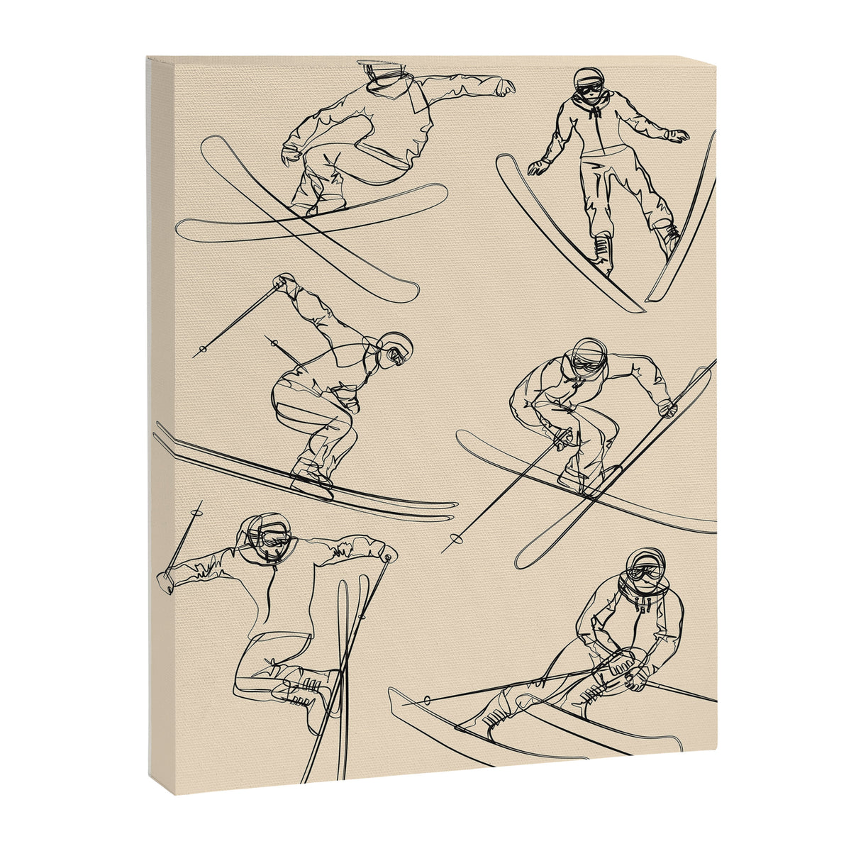 Minimal Skiers Line Art 2 Canvas Print Gallery Image 6