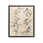 Minimal Skiers Line Art 2 Framed Canvas Print Gallery Image 6