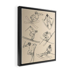 Minimal Skiers Line Art 2 Framed Canvas Print Gallery Image 2